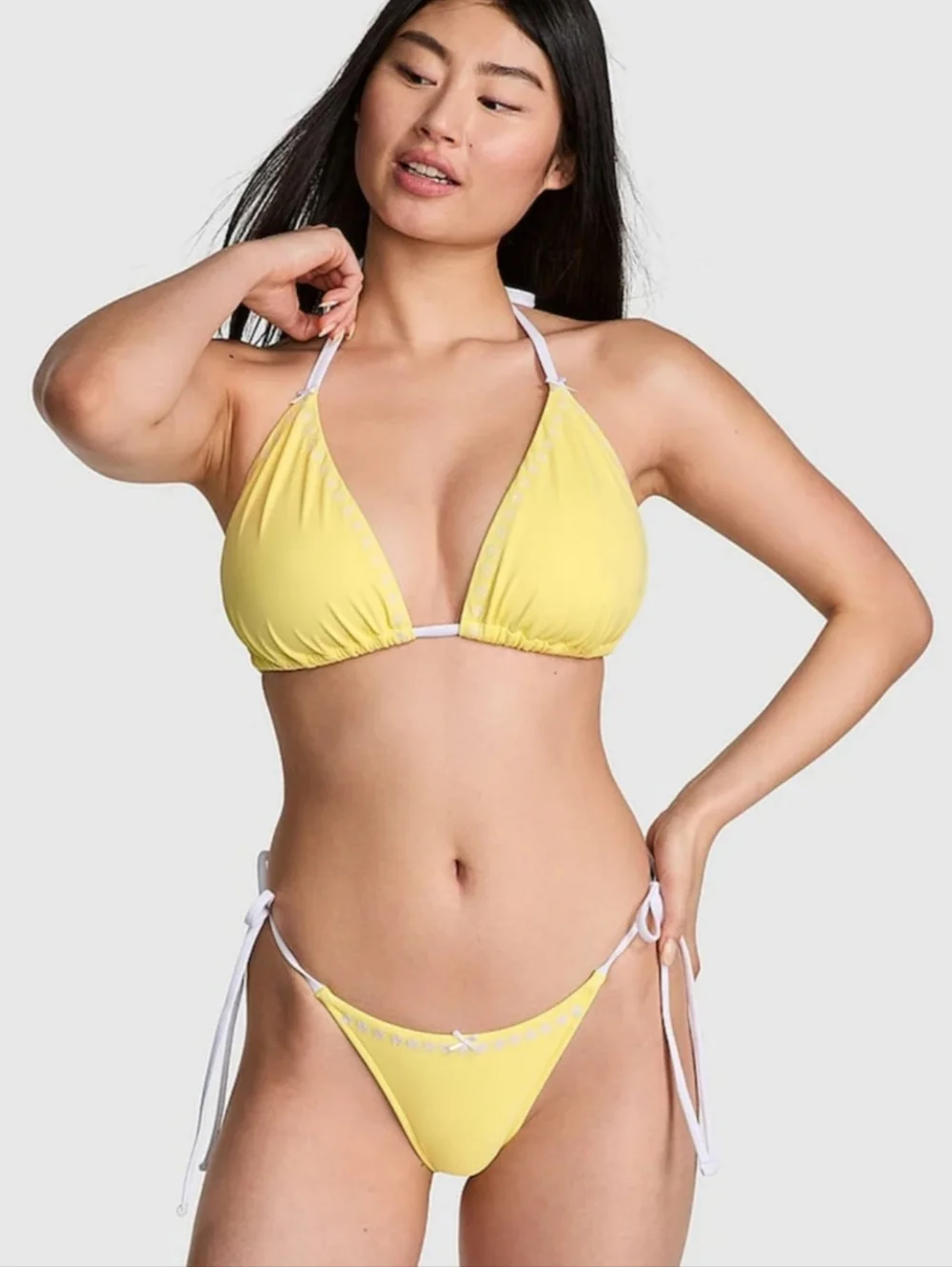 Frankies‎ Bikini X Pink Popcorn Yellow Side Tie Bikini Bottom